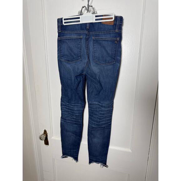 Madewell 10" High-Rise Skinny Raw Hem Denim Button Fly Jeans Women's 28 - Picture 7 of 12